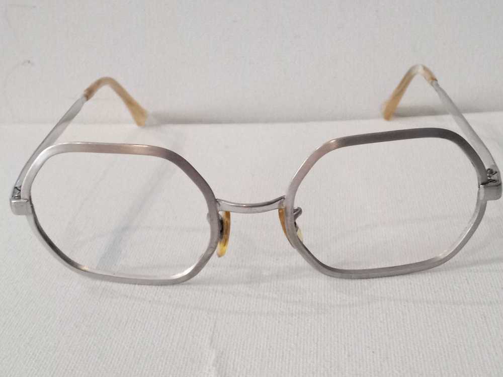 Vintage Vintage Stainless Hex Eyeglass Frame w/ c… - image 3