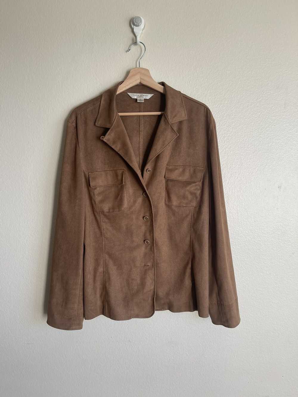 Vintage VINTAGE BROWN SUEDE BUTTON UP - image 1