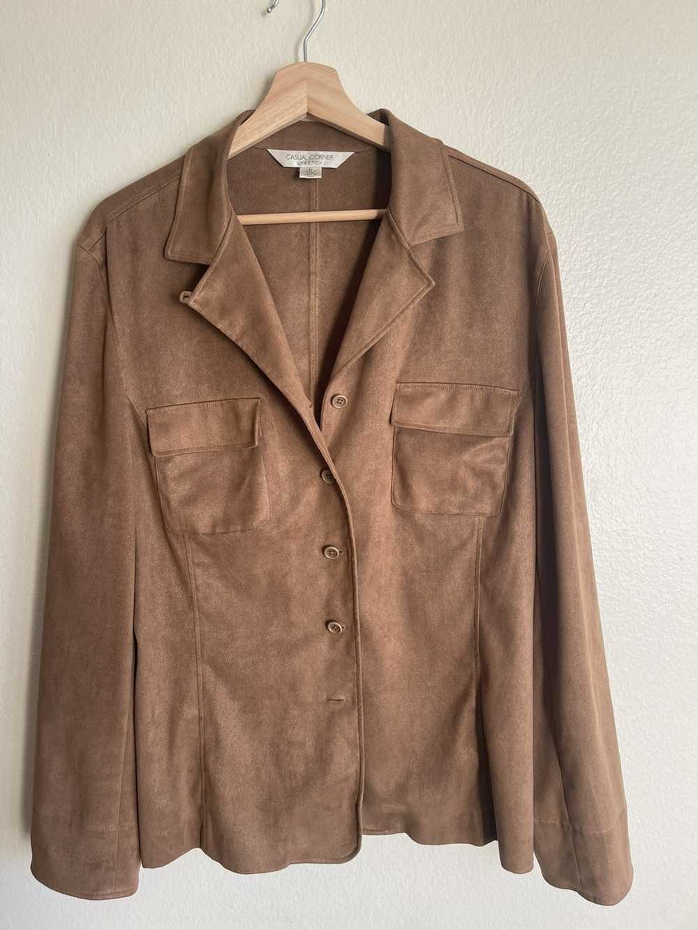 Vintage VINTAGE BROWN SUEDE BUTTON UP - image 2