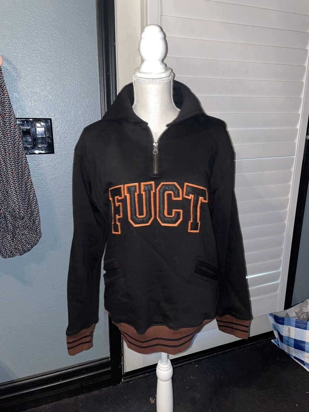 Fuct FUCT Academy Logo Quarter Zip Black Sweater - image 1