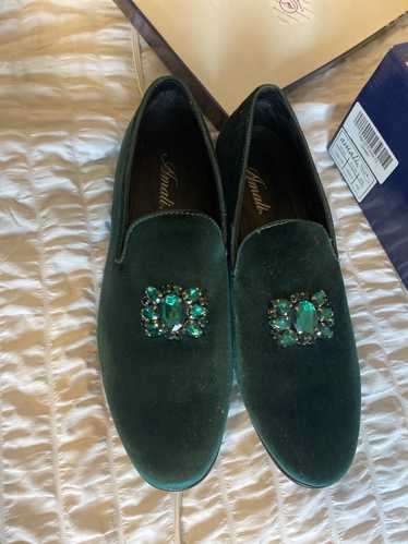 Designer Forrest Green jeweled loafers