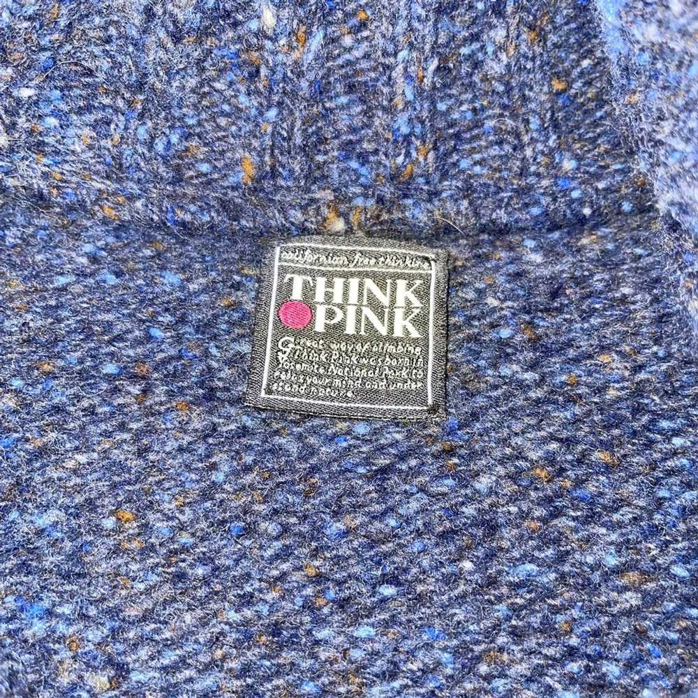 Vintage THINK PINK Mens WOOL JUMPER SWEATER.SIZE M - image 5