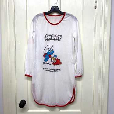 1980s deadstock Smurf long sleeve night shirt dres