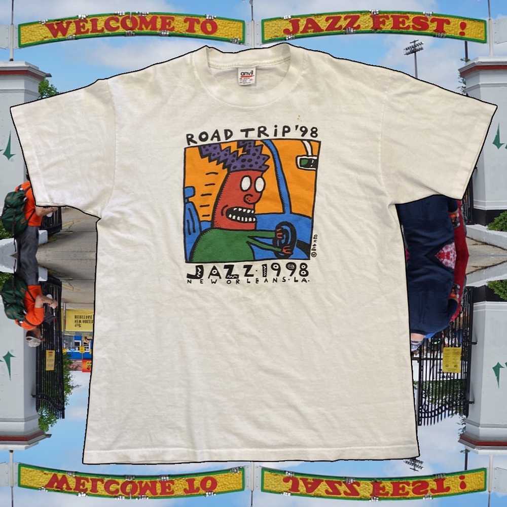 1998 New Orleans Jazz Fest Big Hed Art Tee - image 1