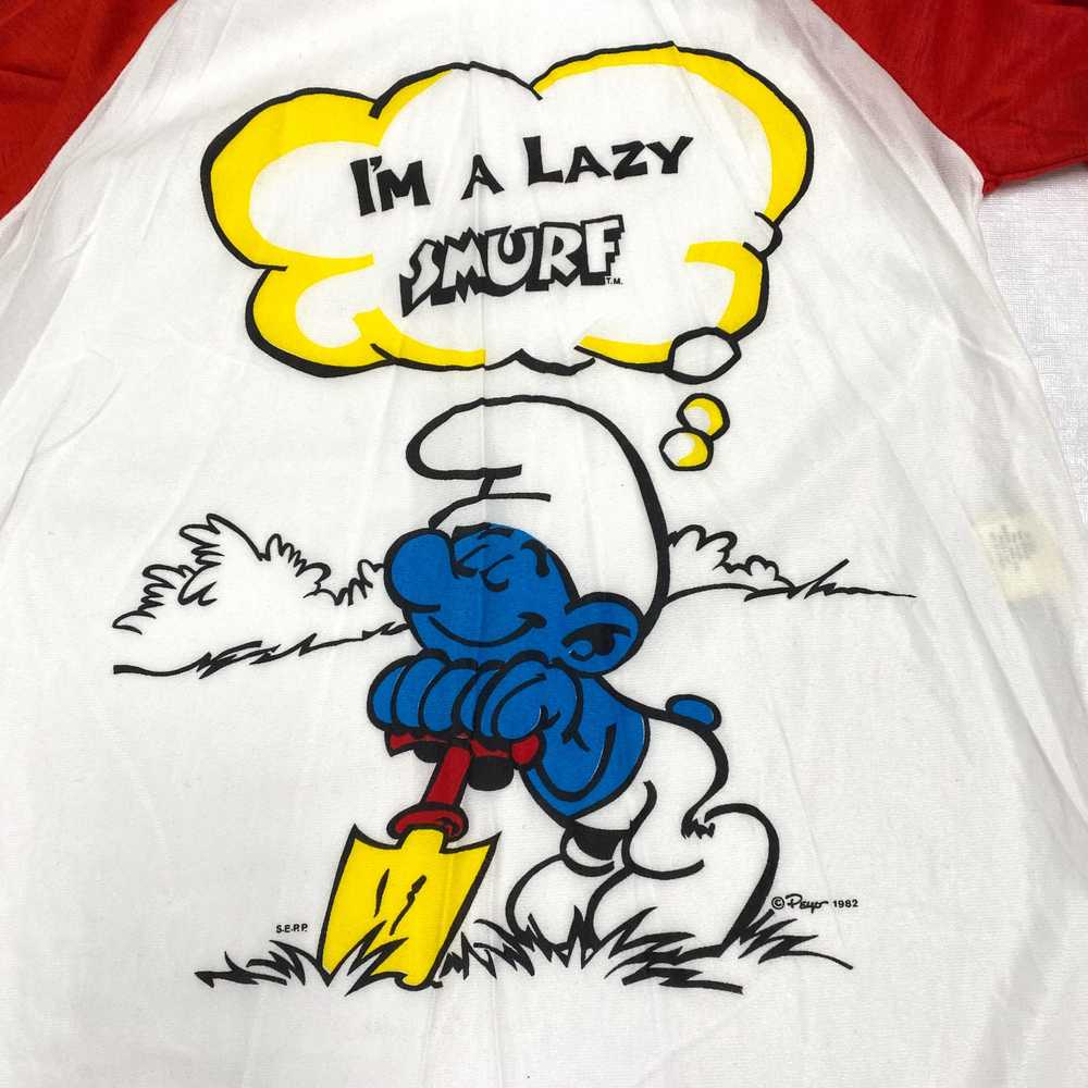 1980s deadstock Lazy Smurf long sleeve mock turtl… - image 3