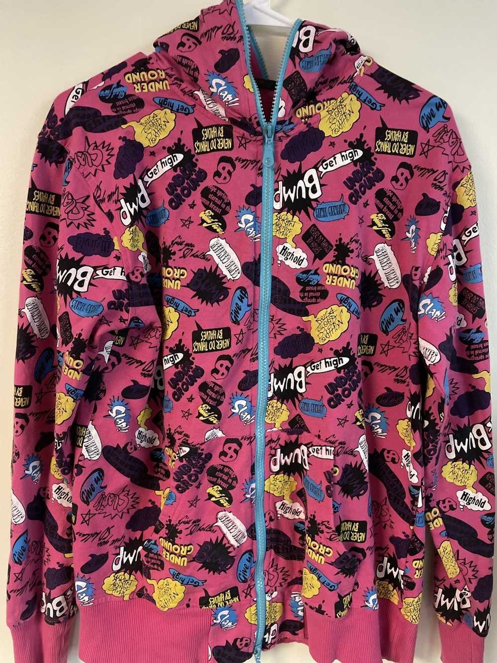 Vintage Pink Bubble Print Hoodie - image 1