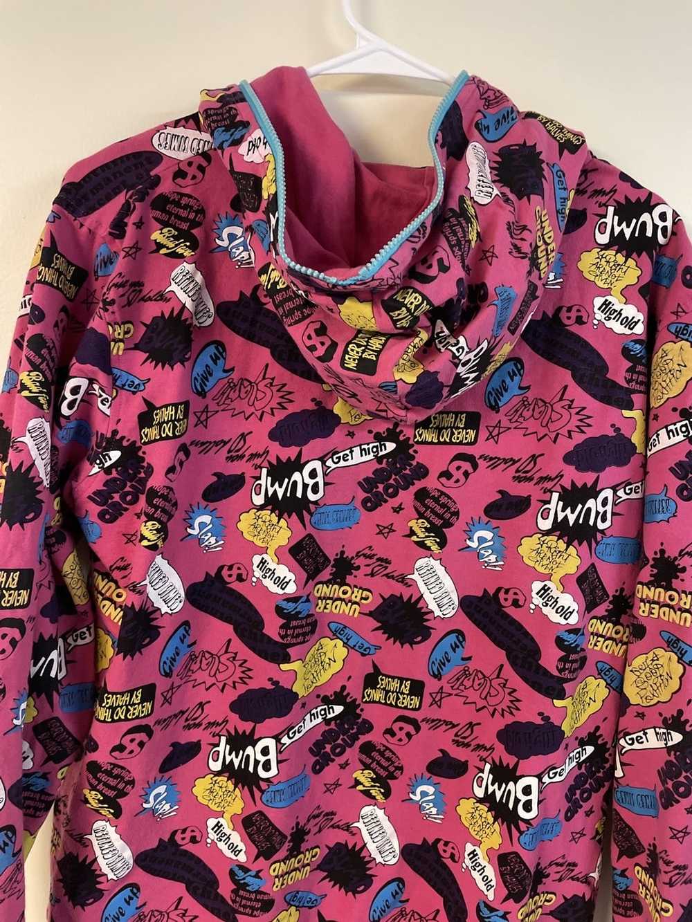 Vintage Pink Bubble Print Hoodie - image 5