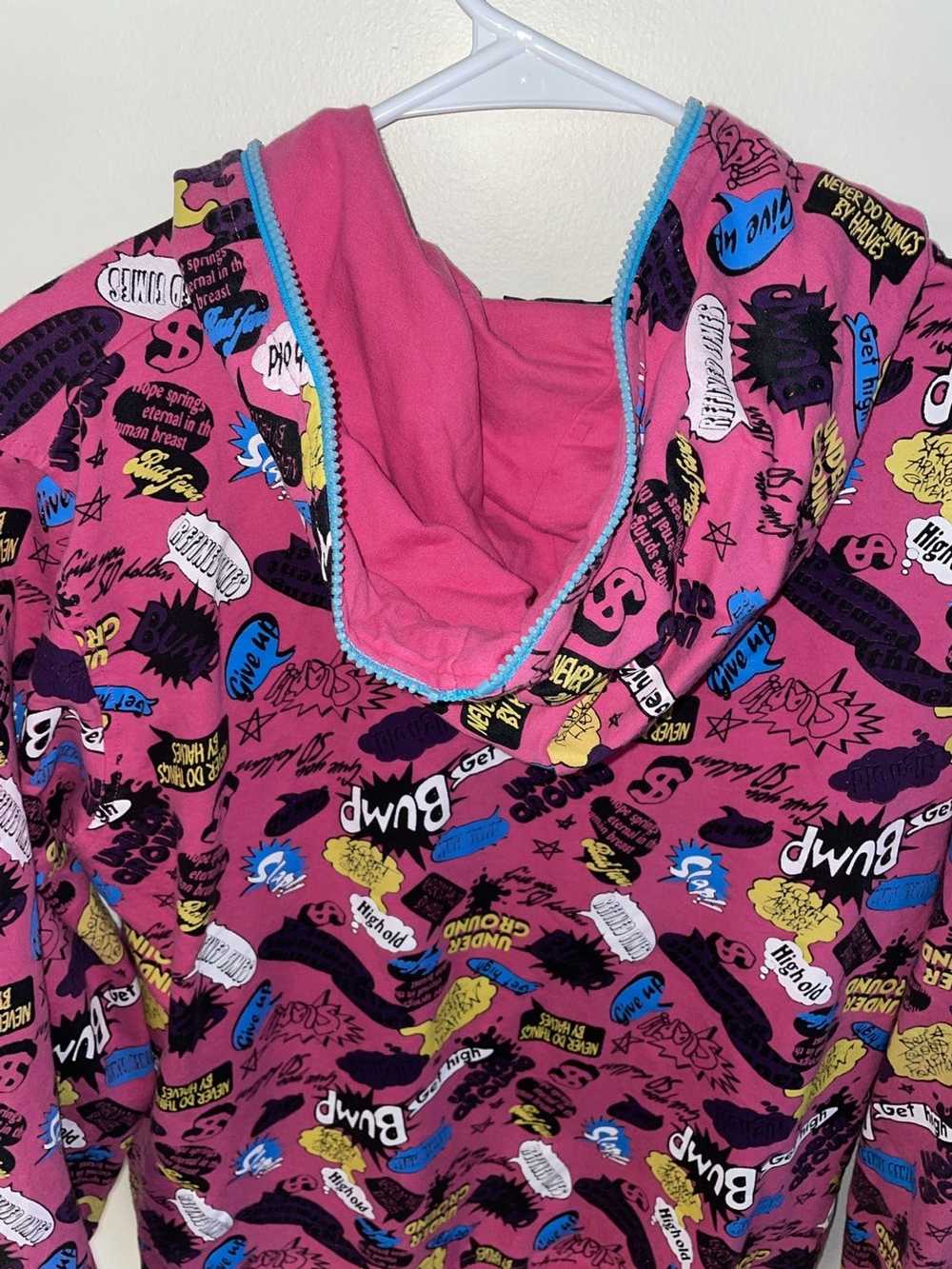 Vintage Pink Bubble Print Hoodie - image 6