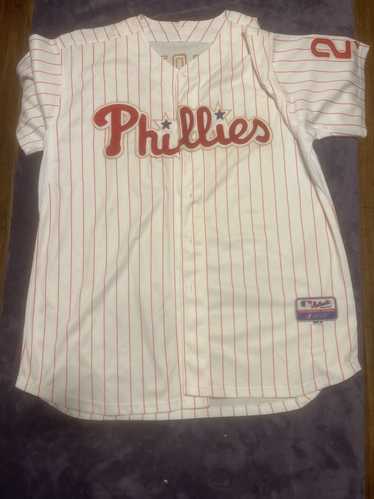 Nwt Vintage Original MLB Philadelphia Phillies Mike Lieberthal Pinstripe Baseball Jersey by Majestic.