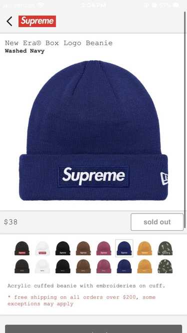 New with tags Supreme Beanie White & Red Box Logo Winter Cap Hat by New Era