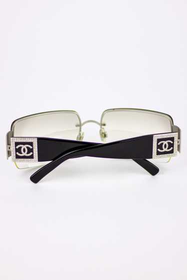 Chanel Chanel CC Logo Rhinestone Clear Sunglasses - image 1