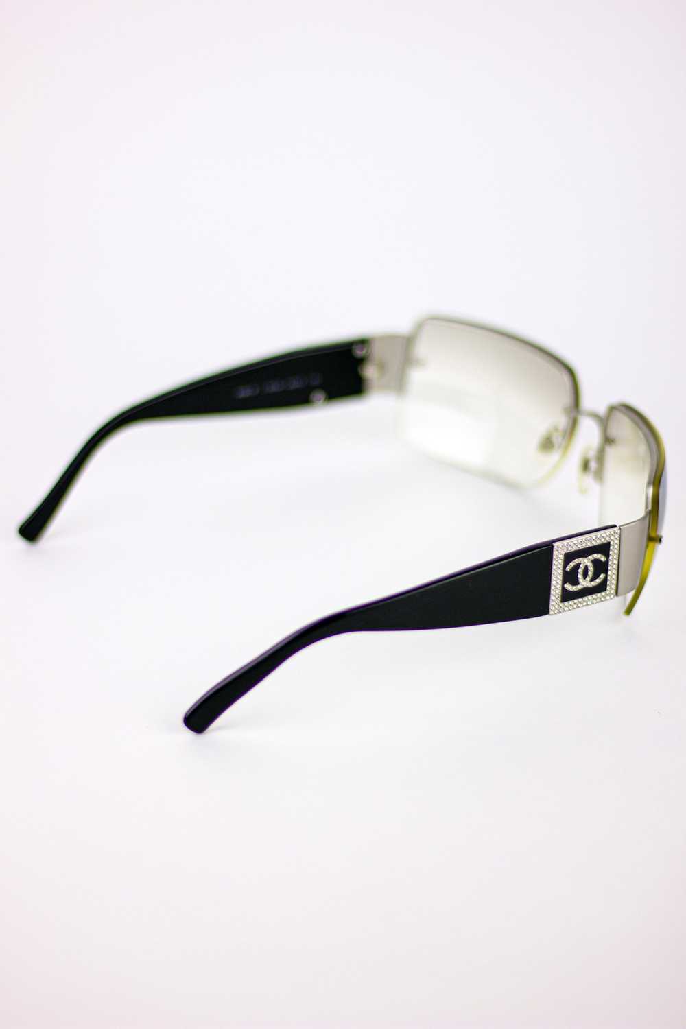 Chanel Chanel CC Logo Rhinestone Clear Sunglasses - image 7