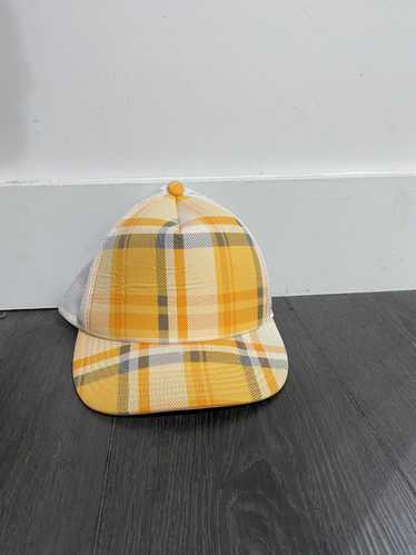 Bape Bape Orange White Plaid Trucker Hat