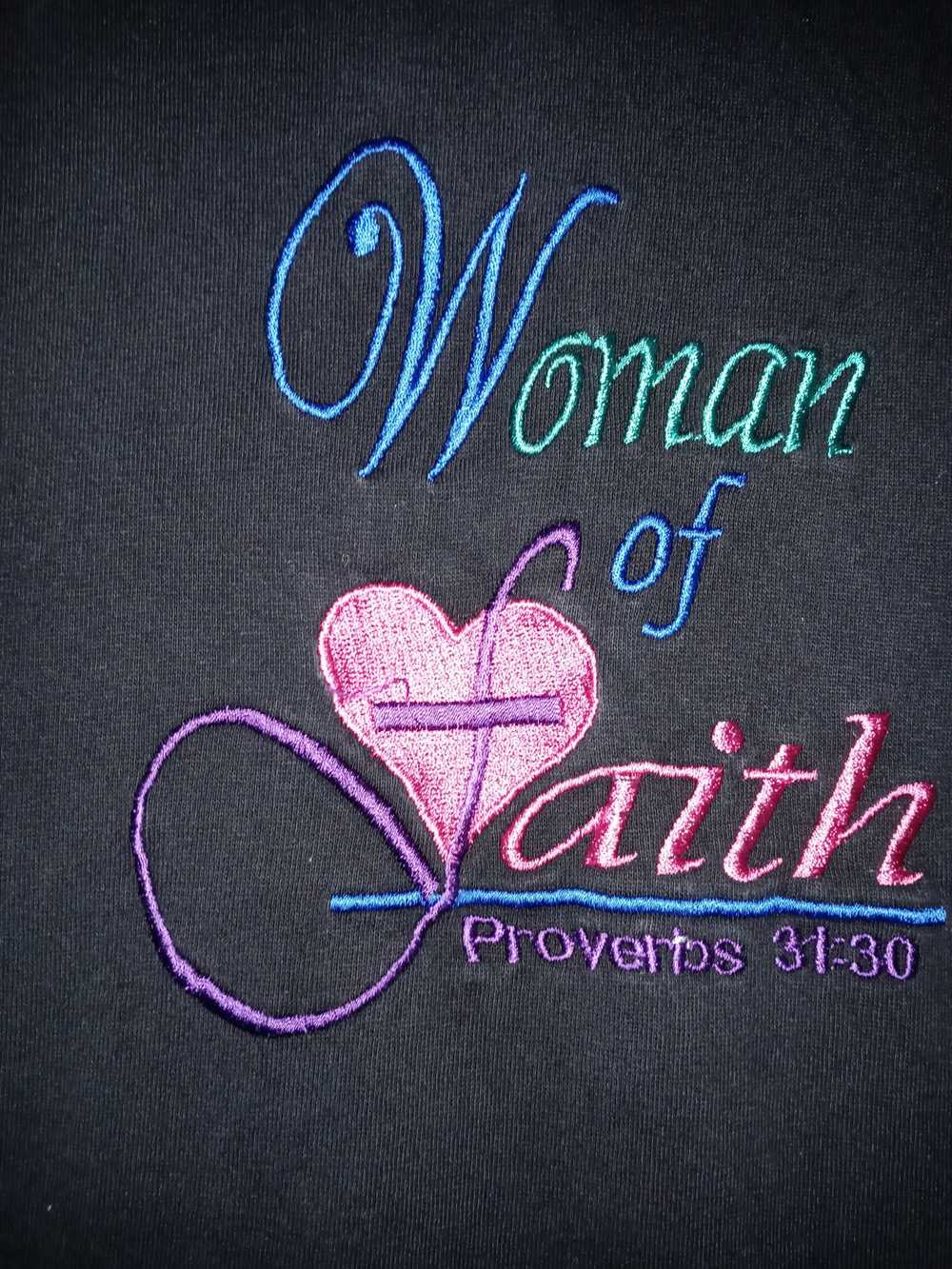 Religion × Tee Shirt × Vintage Woman Of Faith Pro… - image 2