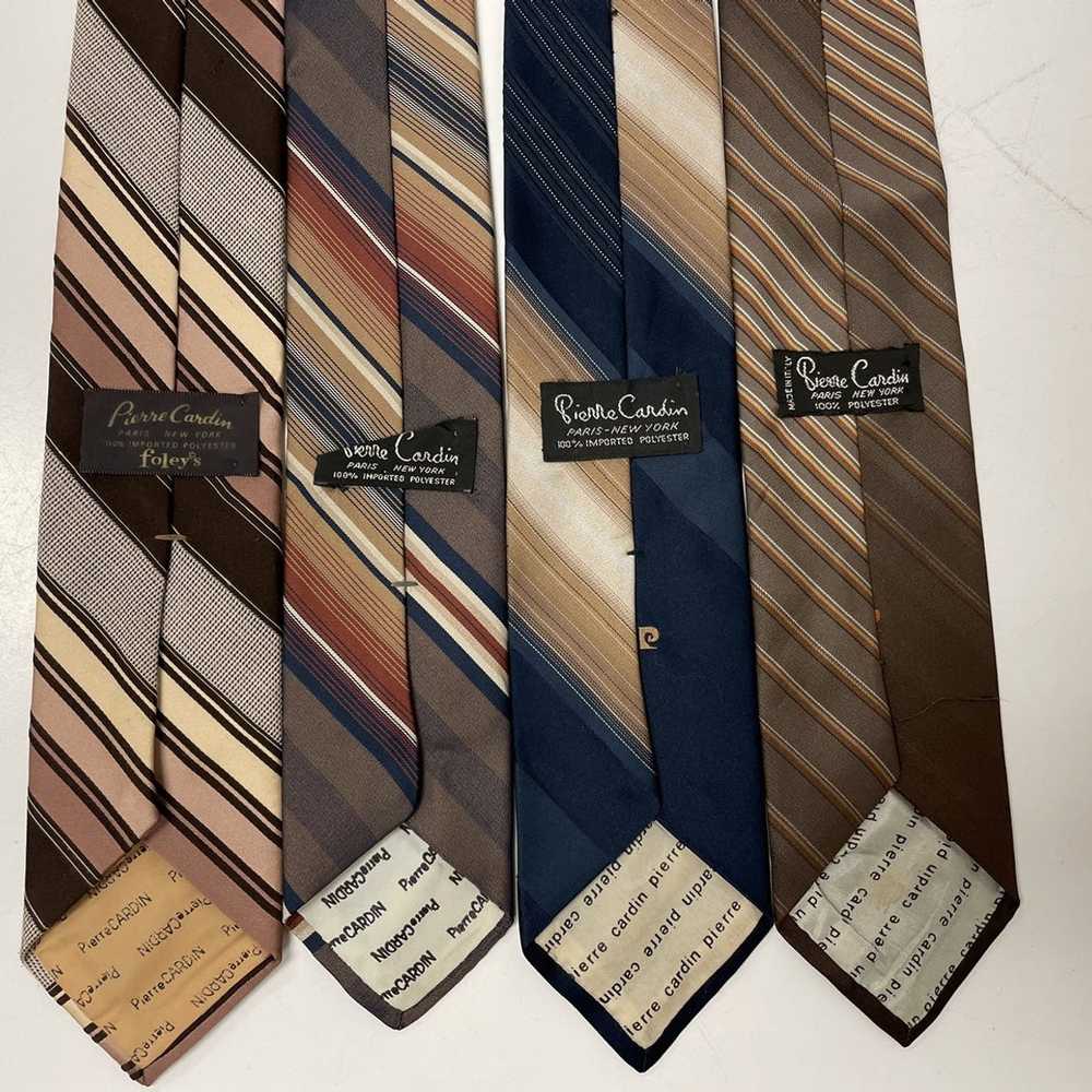 Pierre Cardin LOT of 4 Vtg 60's LOGO Neckties STR… - image 2
