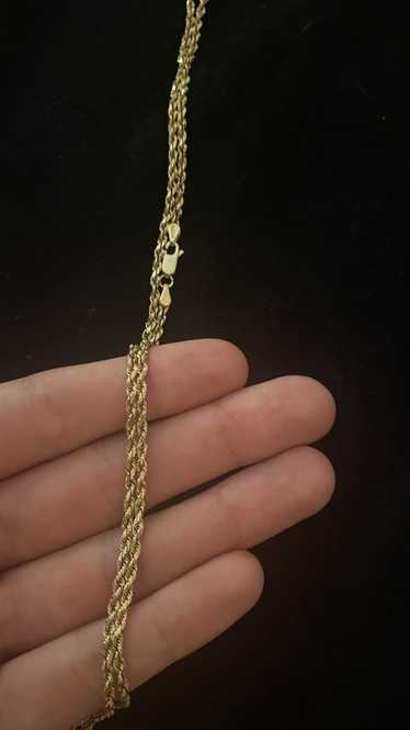 Gold Chain 10K Solid Yellow Gold Diamond Cut Rope 