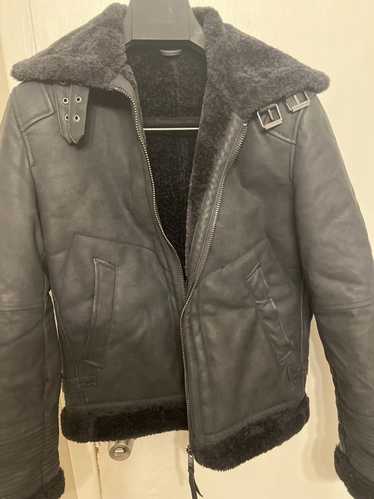 Zara Zara faux leather jacket fur collar