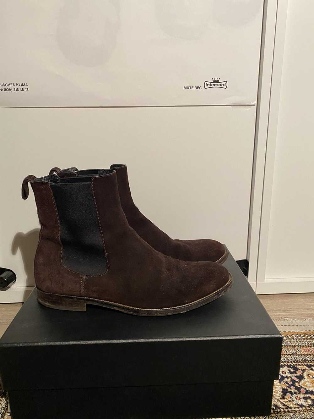 Gucci Brown Tan Chelsea Suede Boots - image 1