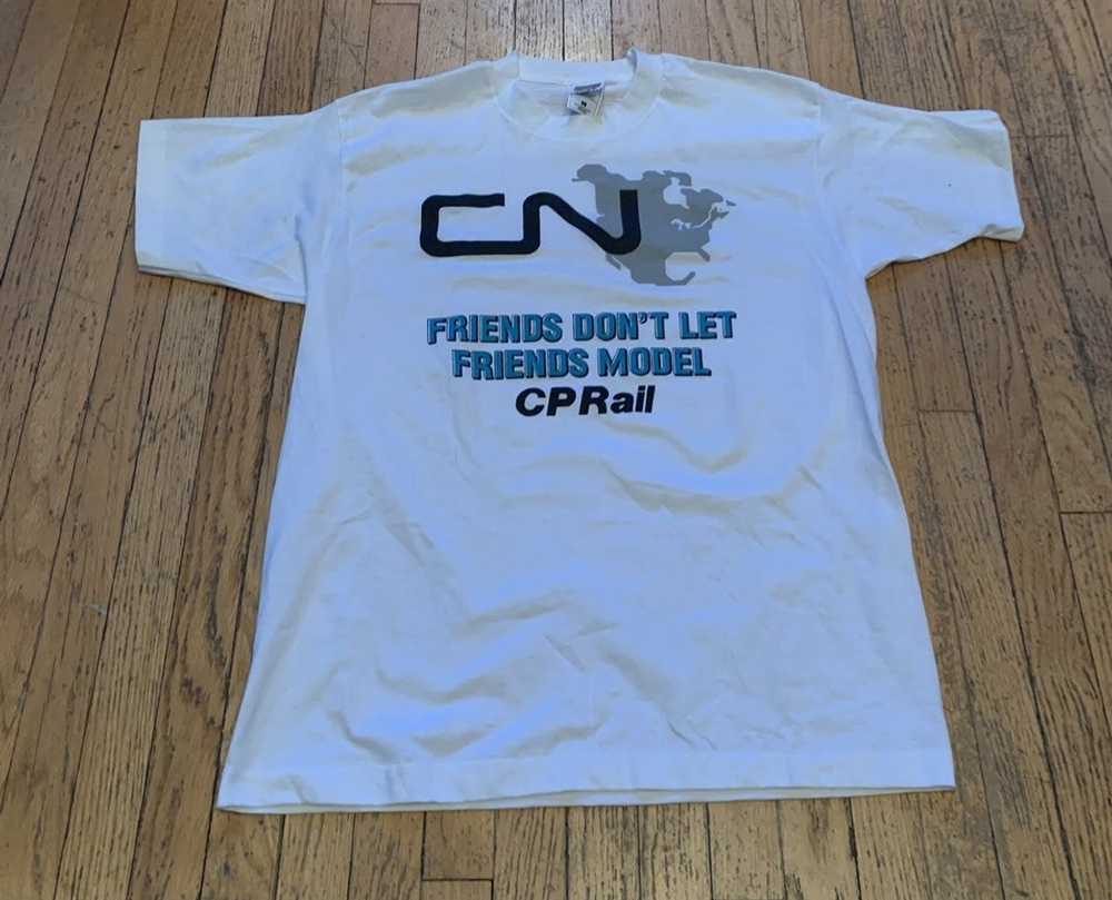 Vintage Vintage CN CP Rail Tee Shirt Large - image 1