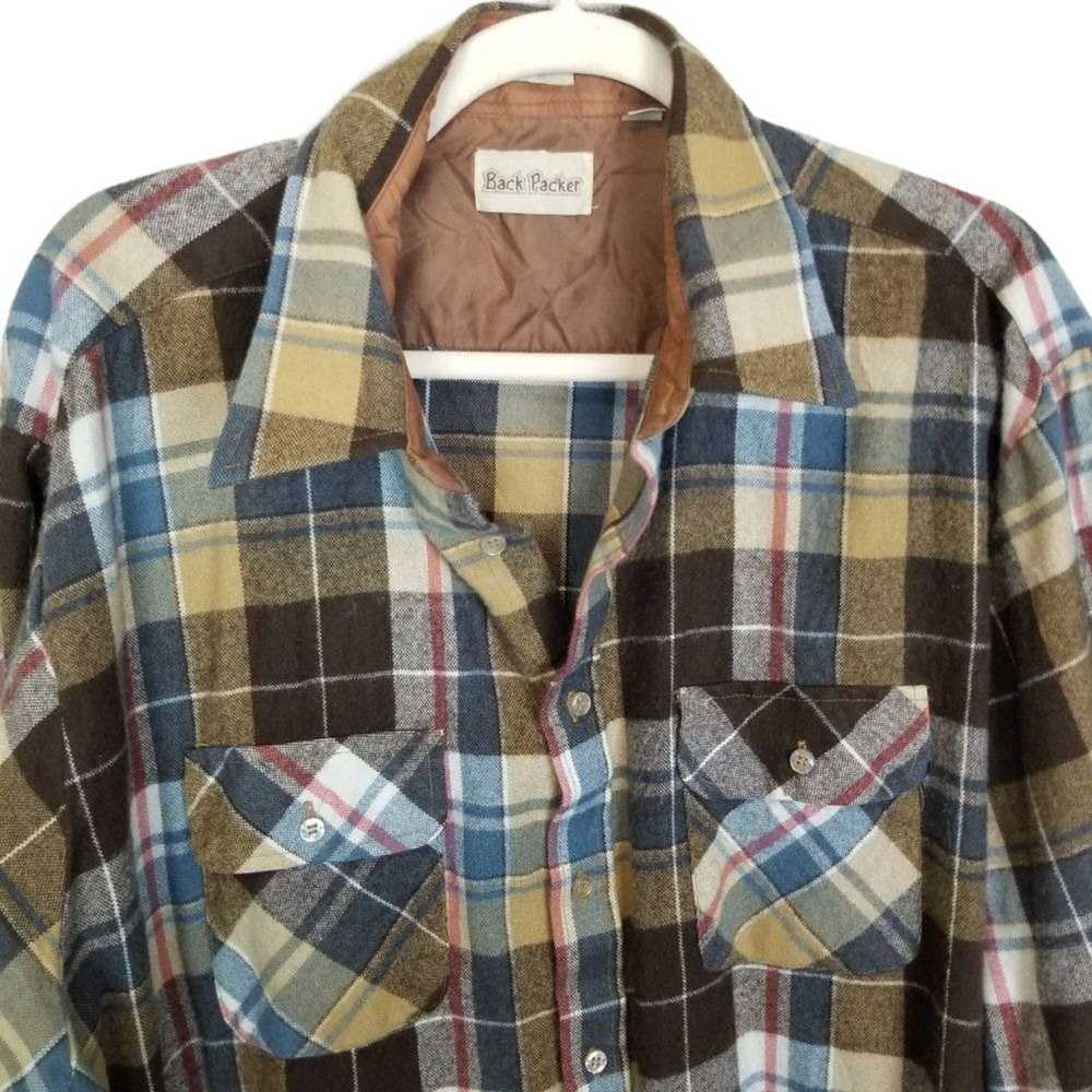 Other VTG Back Packer Mens XL/17-17.5 Brown Plaid… - image 2