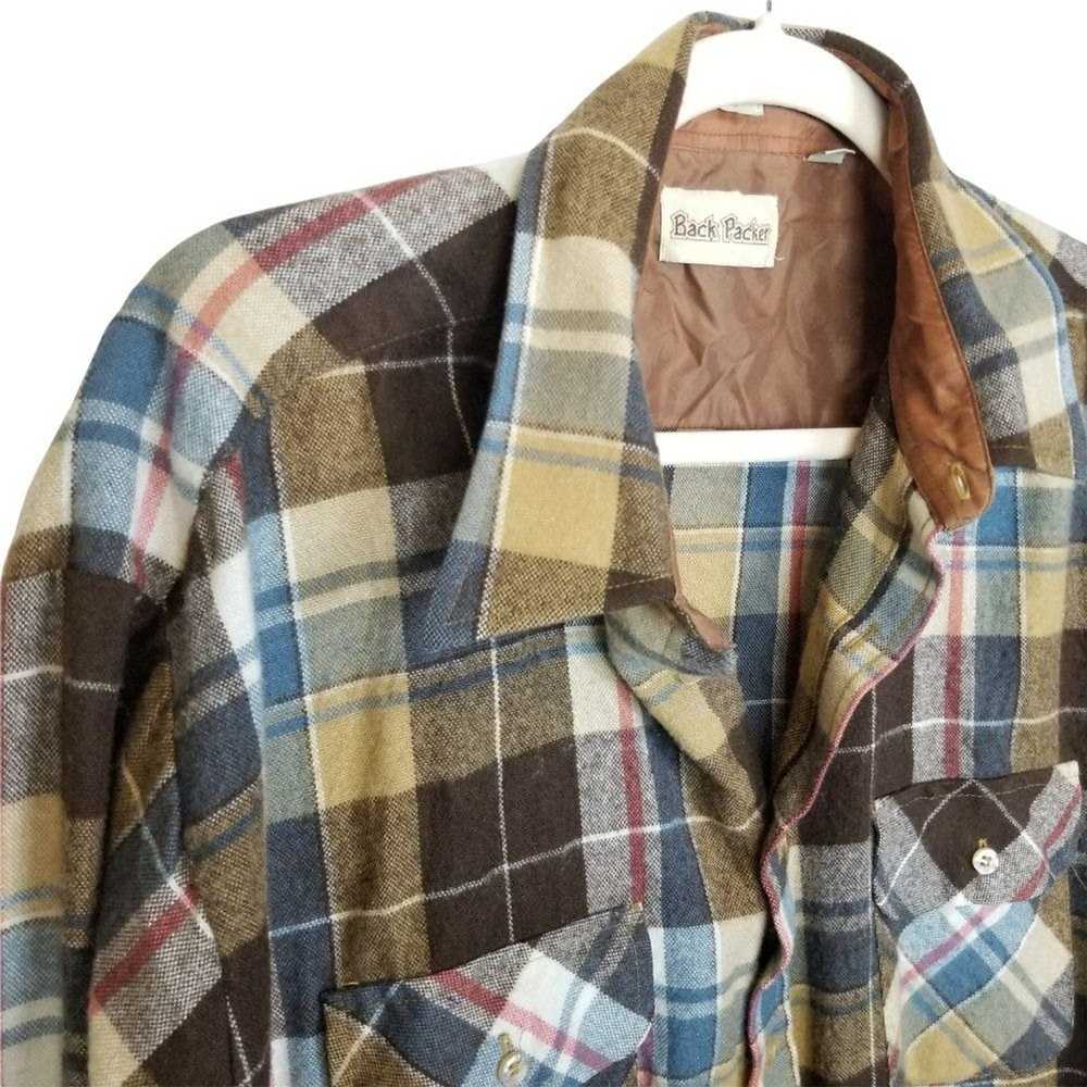 Other VTG Back Packer Mens XL/17-17.5 Brown Plaid… - image 5