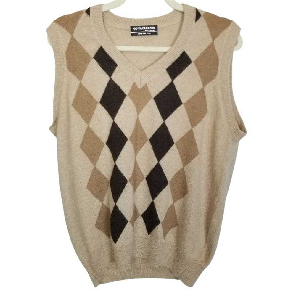 Other Goyol Cashmere Mens 100% Camel Wool Argyle … - image 1