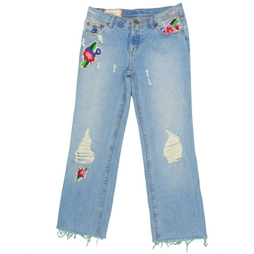 Free People Free People Distressed Low Rise Jeans - image 1