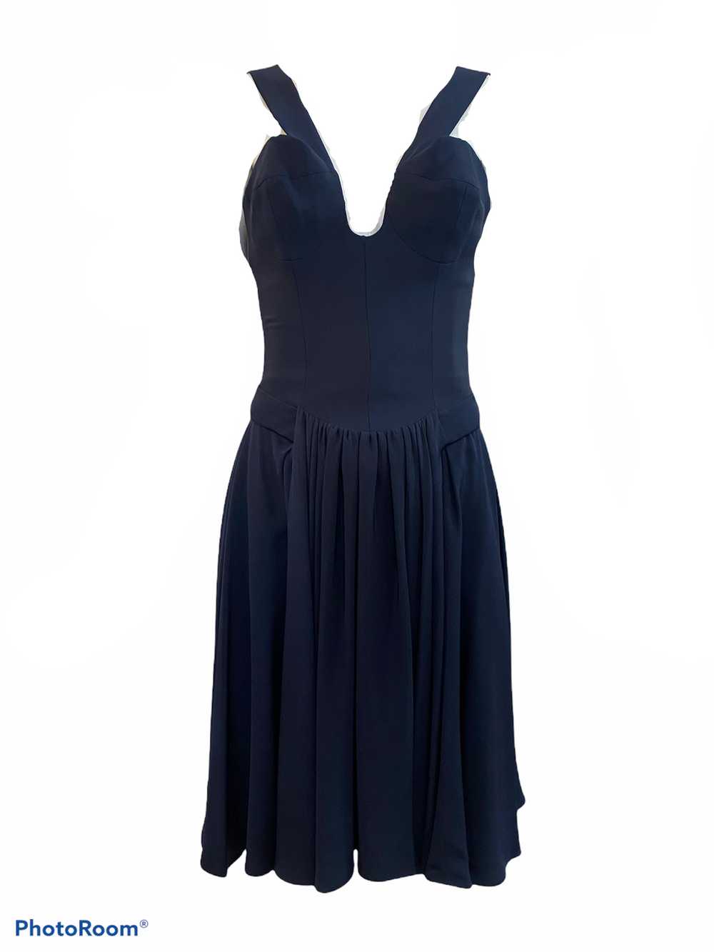Christian Lacroix 90s NWT Silk Midnight Blue Cors… - image 1