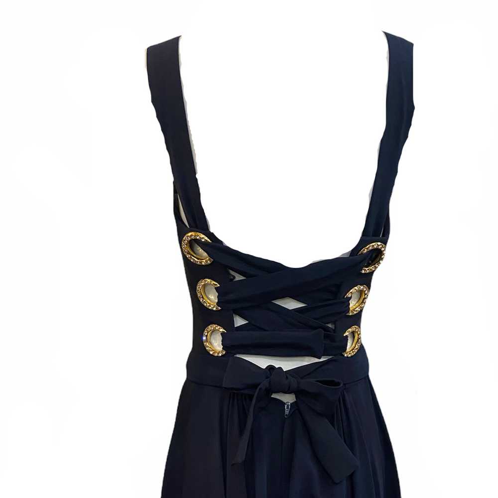 Christian Lacroix 90s NWT Silk Midnight Blue Cors… - image 3