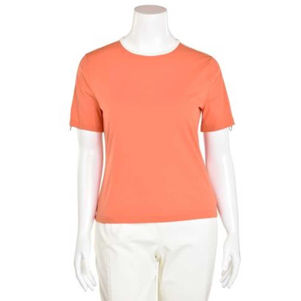 Escada Orange Jersey Knit Racer Shirt - image 1