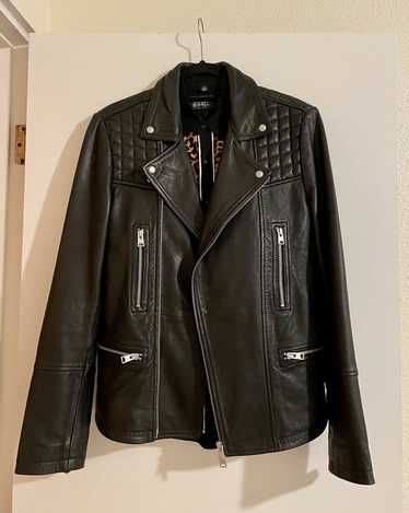 All saints conroy on sale leather jacket womens