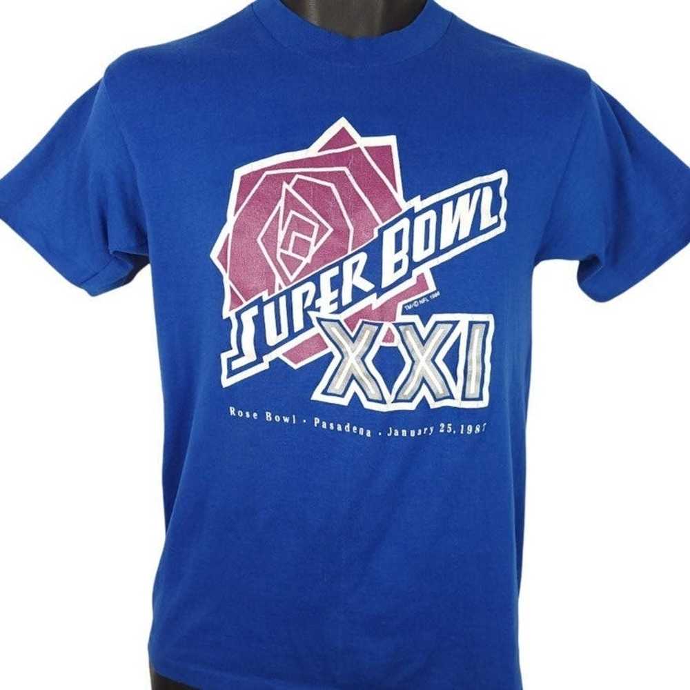 NFL Super Bowl XXI T Shirt Vintage 80s 1987 New Y… - image 1