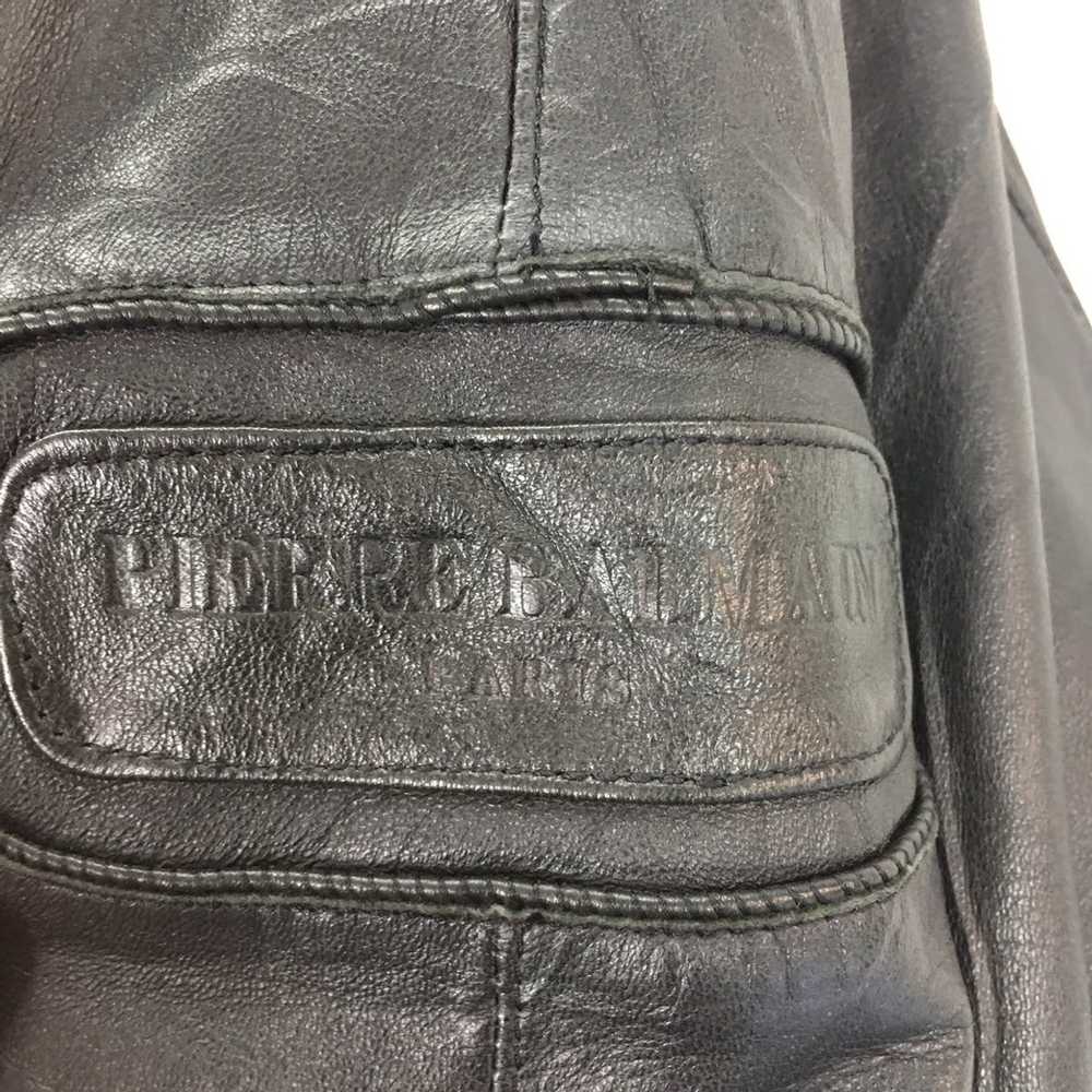 Pierre Balmain Pierre Balmain Leather Moto Jacket - image 3