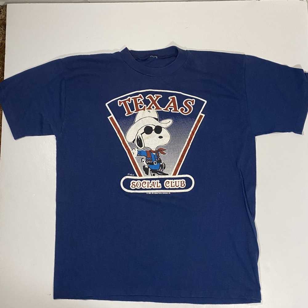 Ncaa × Peanuts × Vintage 80’s Snoopy Texas Social… - image 2