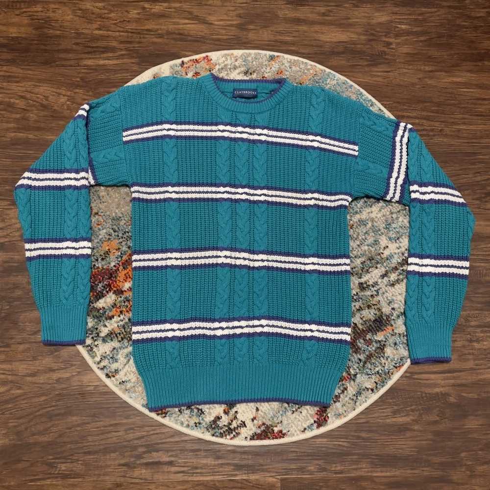 Coloured Cable Knit Sweater × Vintage Vintage Cla… - image 1