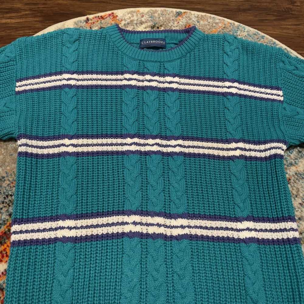 Coloured Cable Knit Sweater × Vintage Vintage Cla… - image 2