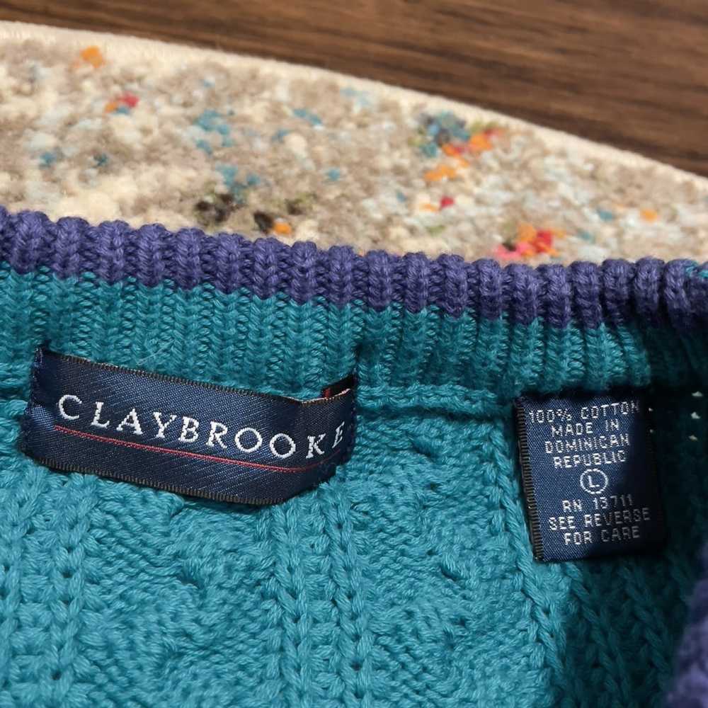 Coloured Cable Knit Sweater × Vintage Vintage Cla… - image 3