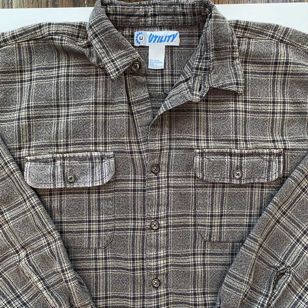 Flannel × Streetwear × Vintage Utility Button Up … - image 2