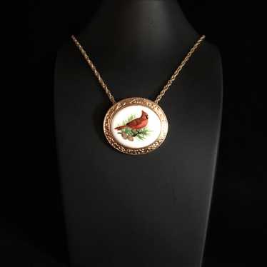 1982 Avon Birds of Nature Necklace/Brooch, Winter - image 1