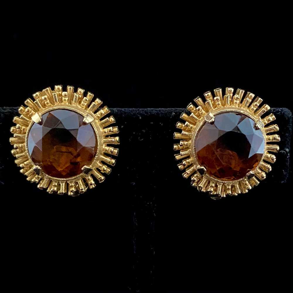 1960s Marvella Rhinestone Earrings - image 1