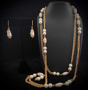 1970 Sarah Coventry Caged Pearl Demi Parure