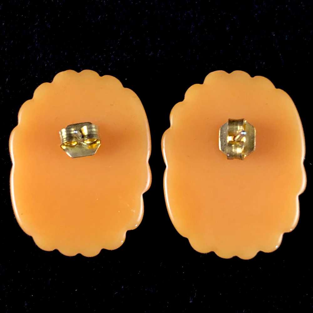 1987 Avon Color Shapes Earrings -Amber - image 2