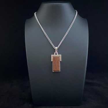 1979 Avon Natural Wood Pendant Necklace