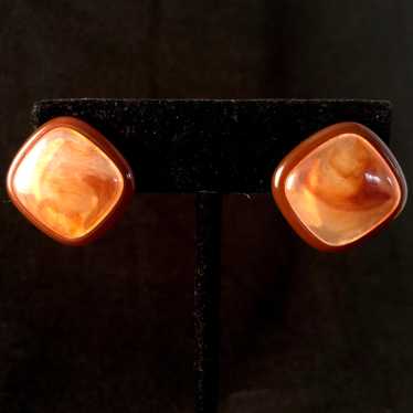 1986 Avon Polished Spectrum Amber Earrings - image 1