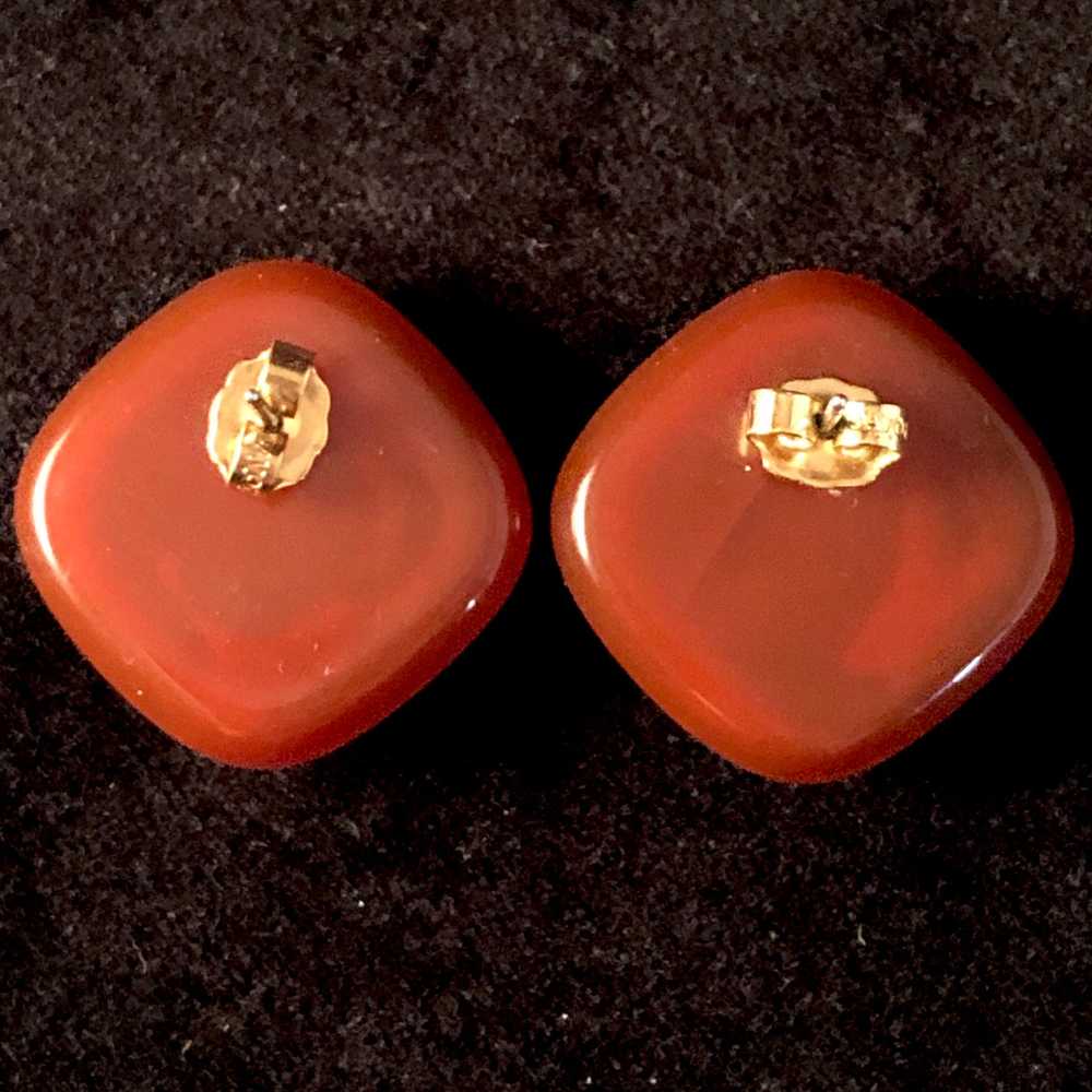 1986 Avon Polished Spectrum Amber Earrings - image 3
