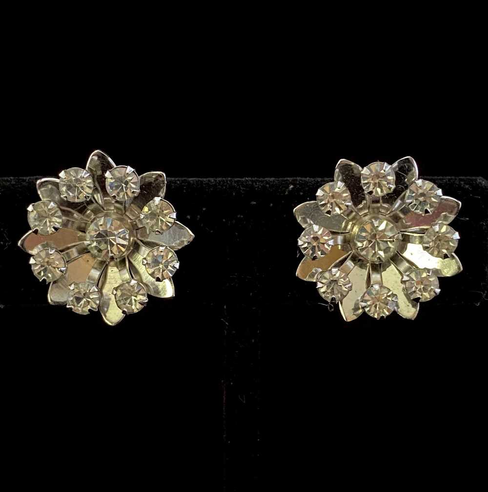 1950s Bugbee & Niles (B.N) Rhinestone Earrings - image 1