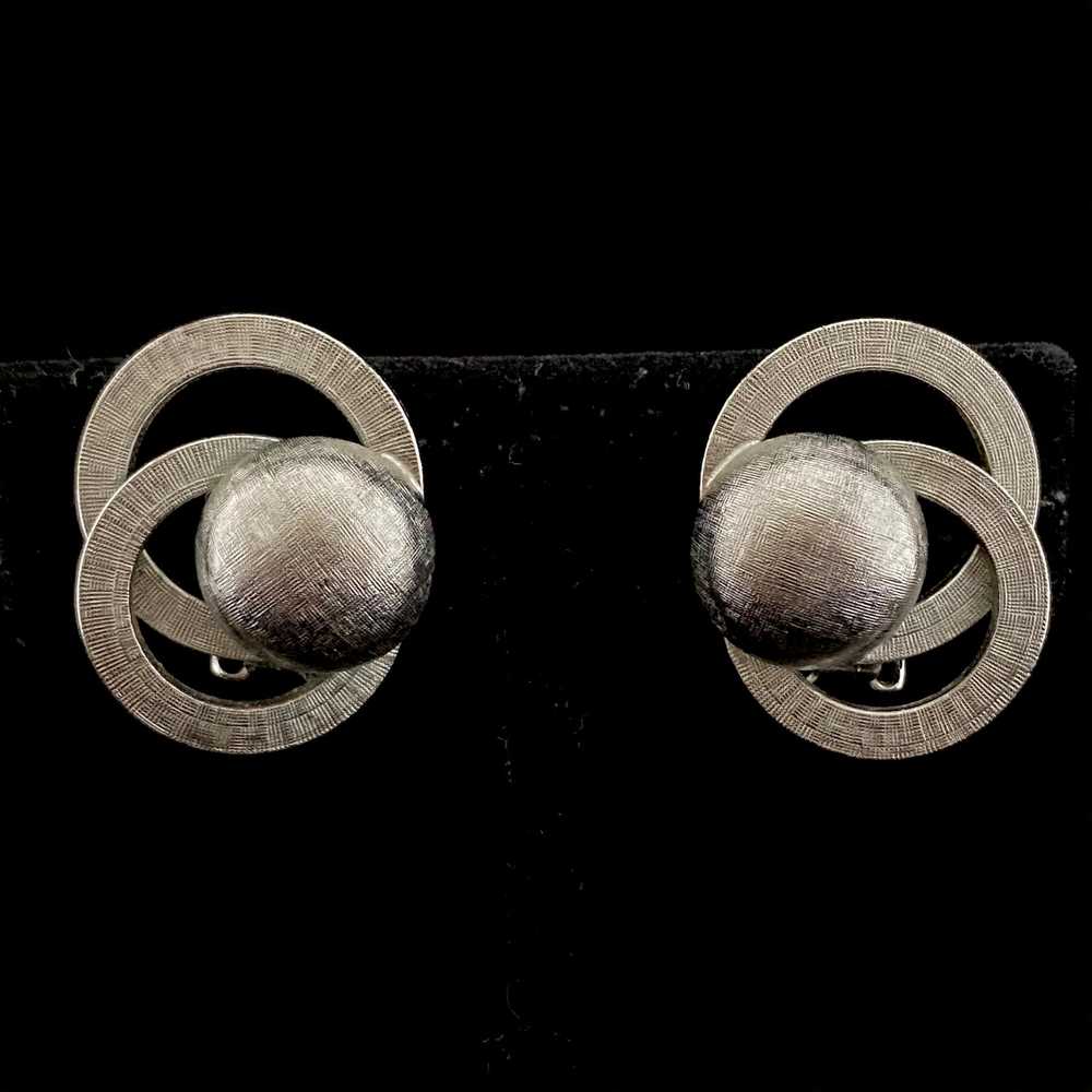 1950s Marvella Silver-Tone Earrings - image 1