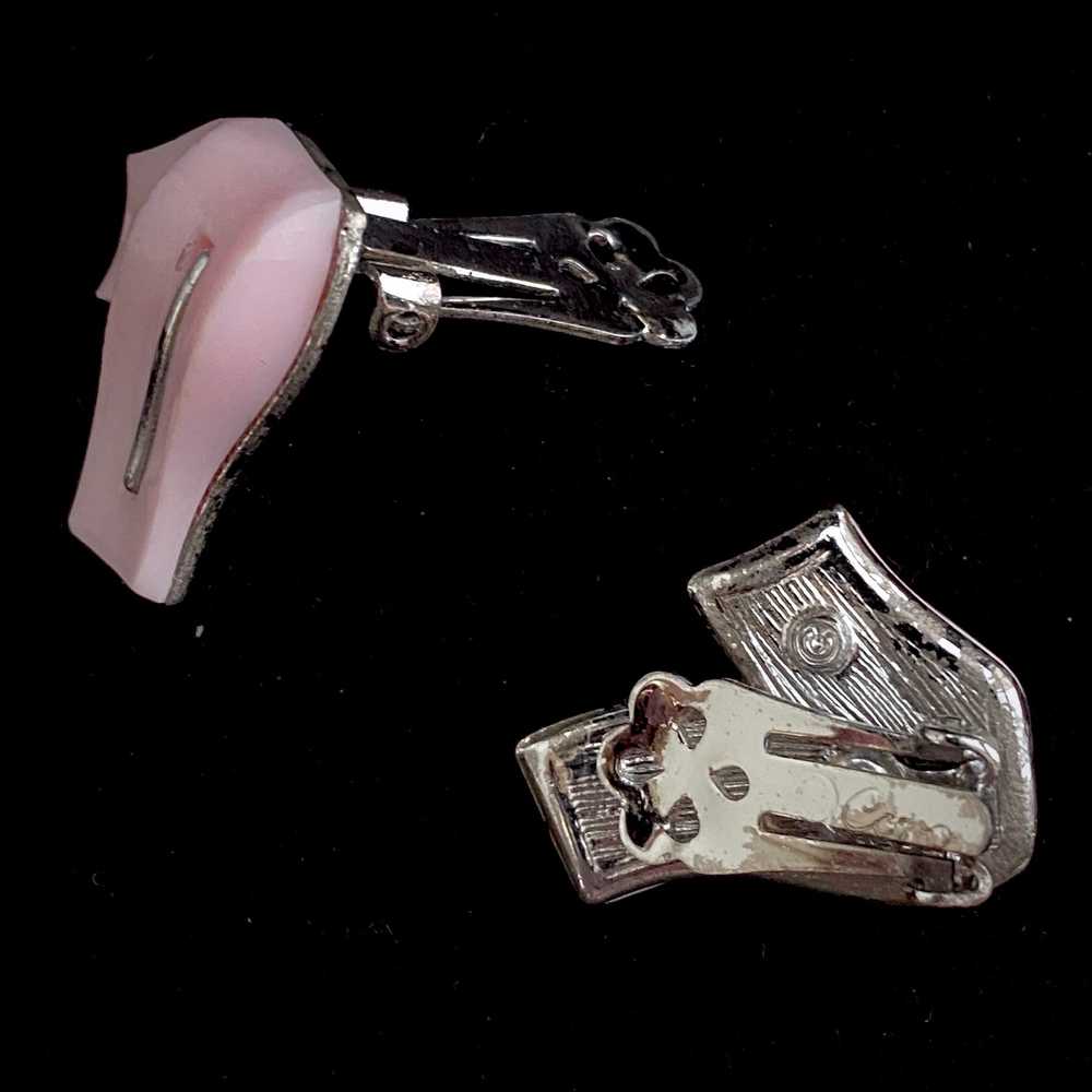 1950s Coro Pink Thermoset Earrings - image 2