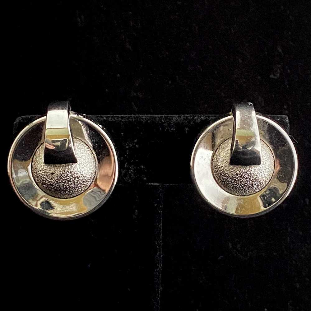 1950s Coro Silver Space Age Earrings - image 1