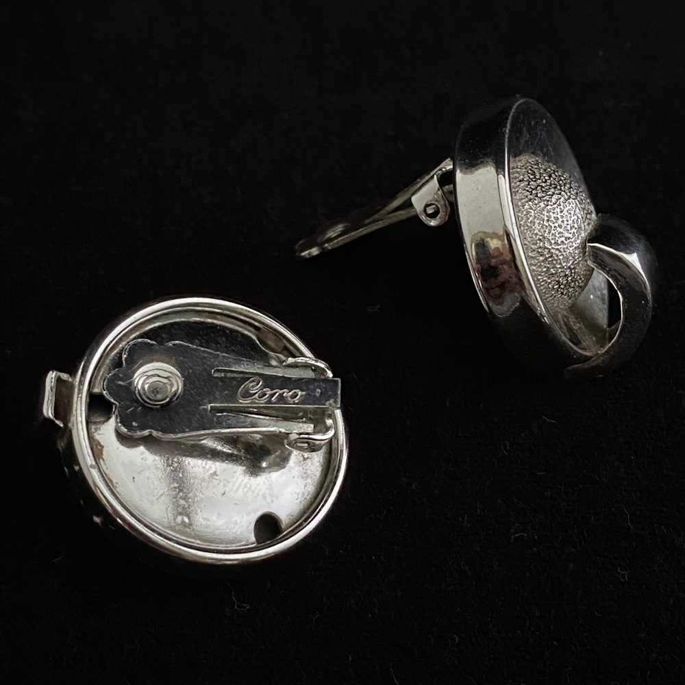 1950s Coro Silver Space Age Earrings - image 2